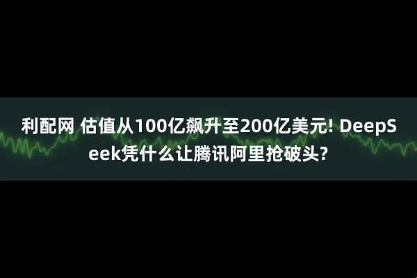 利配网 估值从100亿飙升至200亿美元! DeepSeek凭什么让腾讯阿里抢破头?